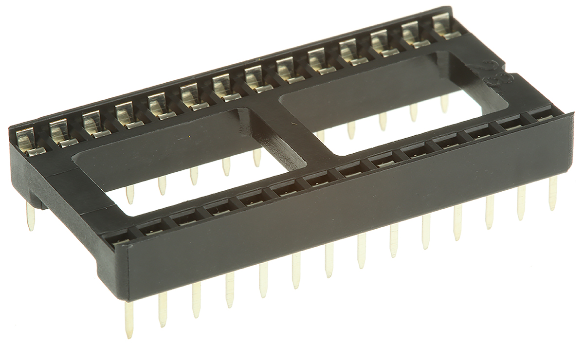 Winslow, W3100 2.54 mm Pitch Vertical 28 Way, Through Hole Stamped Pin Open Frame DIL Socket, 10A