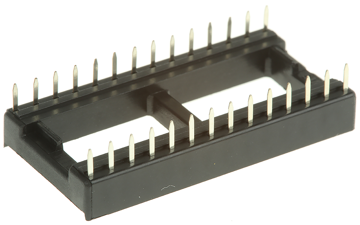 w3128trc Winslow, W3100 2.54 mm Pitch Vertical 28 Way, Through Hole Stamped Pin Open Frame DIL Socket, 10A