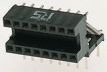 Winslow 2.54 mm Pitch Right Angle 16 Way, Through Hole Turned Pin Open Frame DIL Socket