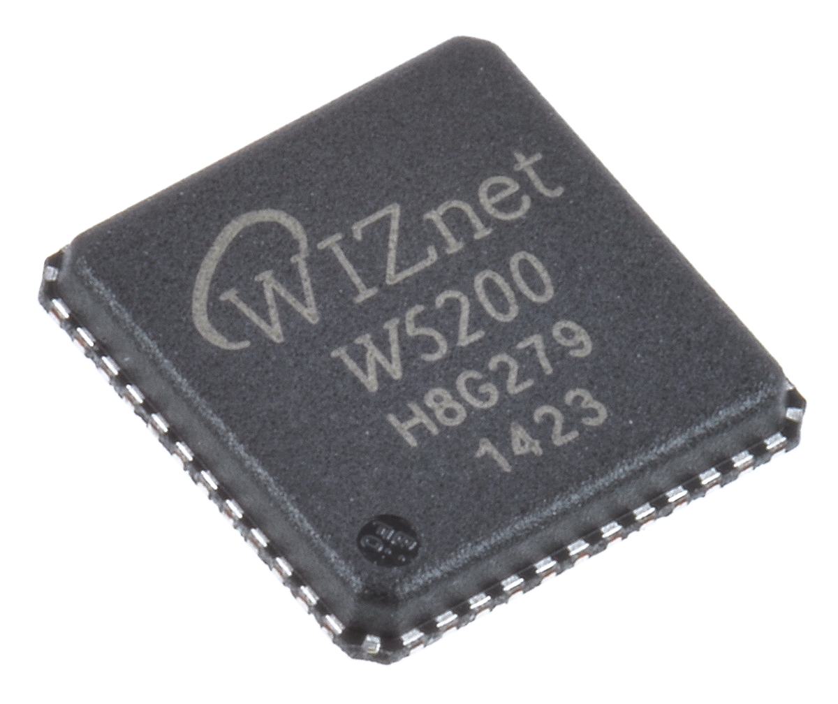 WIZnet Inc W5200, Ethernet Controller, 3.63 V 100 Mbps SPI, 48-Pin 3.3V QFN