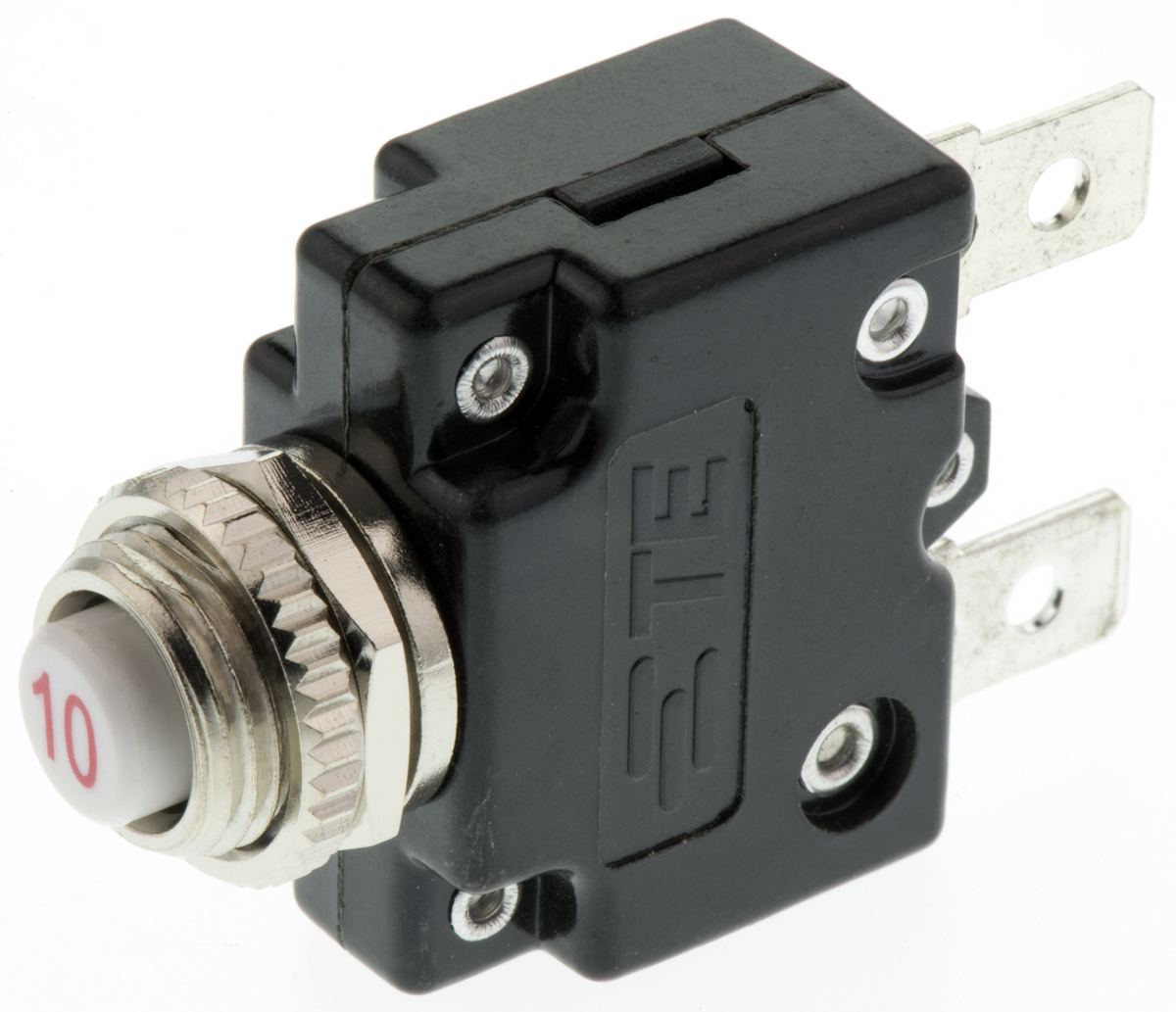 TE Connectivity W57 Thermal Circuit Breaker - 1-Pole, Direct, 10A Current Rating, 1000 A, 250V ac, 50 V dc