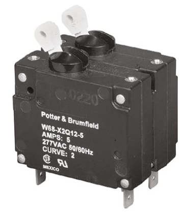 TE Connectivity W68 Thermal Circuit Breaker - 2-Pole, Direct, 5A Current Rating, 1000 A, 250V ac, 50 V dc