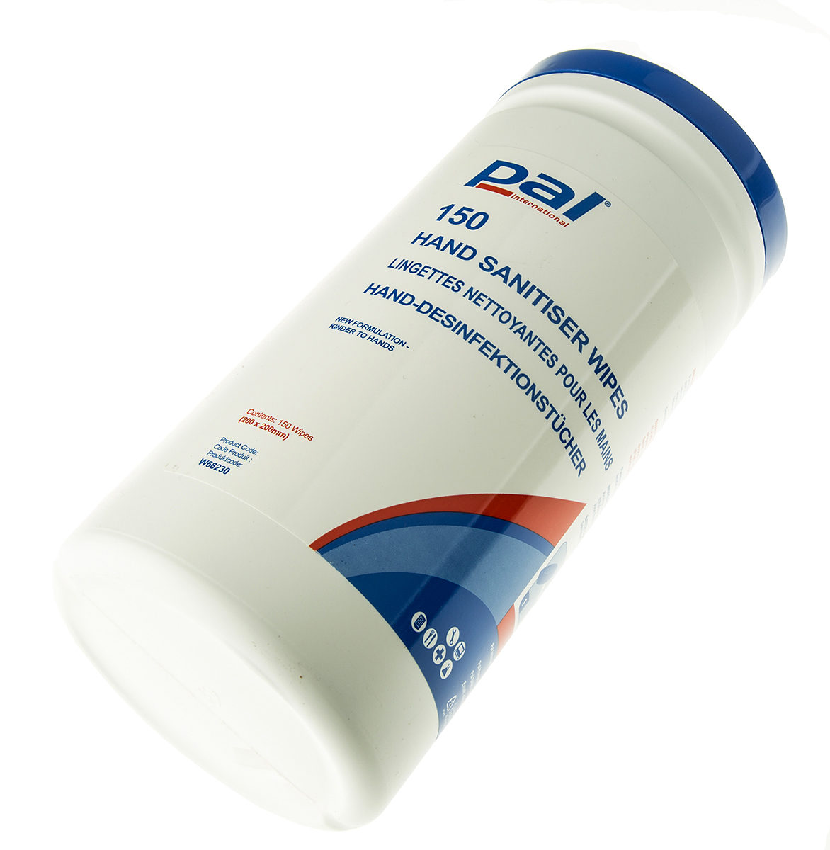 PAL 150 Wet Hand Wipes, Tub of, 200 x 200 mm 150 Per Pack