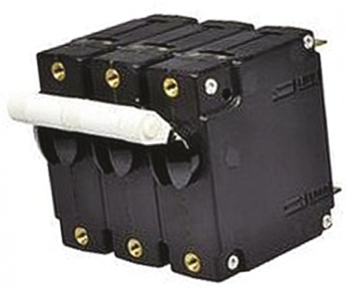 TE Connectivity 0.2 to 50 A W69 Thermal Circuit Breaker - 3-Pole, Direct, 20A Current Rating, 1000 A, 250V ac, 50 V dc