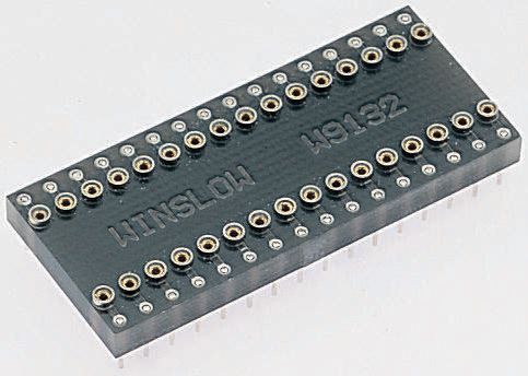 Winslow Straight Through Hole Mount 2.54 mm Pitch IC Socket Adapter, DIP to DIP