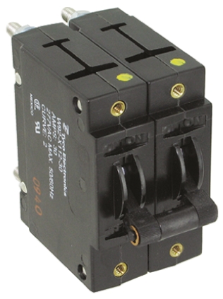 TE Connectivity W92 Thermal Circuit Breaker - 2-Pole, Direct, 30A Current Rating, 1000 A, 250V ac, 50 V dc