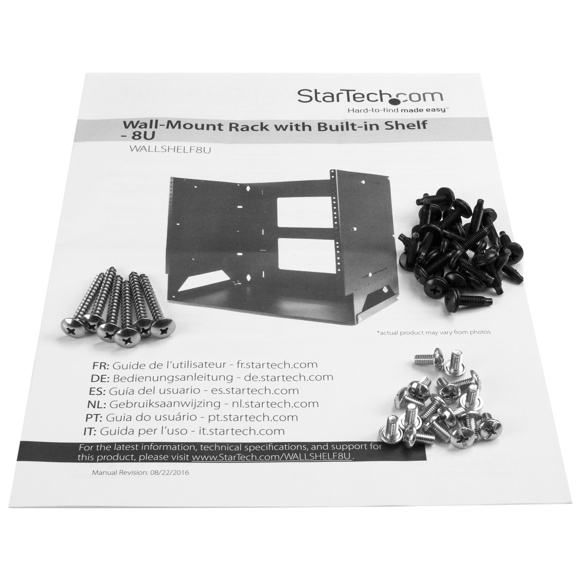wallshelf8u StarTech.com Black 8 U Steel Server Rack , with 2 Post Frame, 45.3 mm, 446 mm Height 446 mm