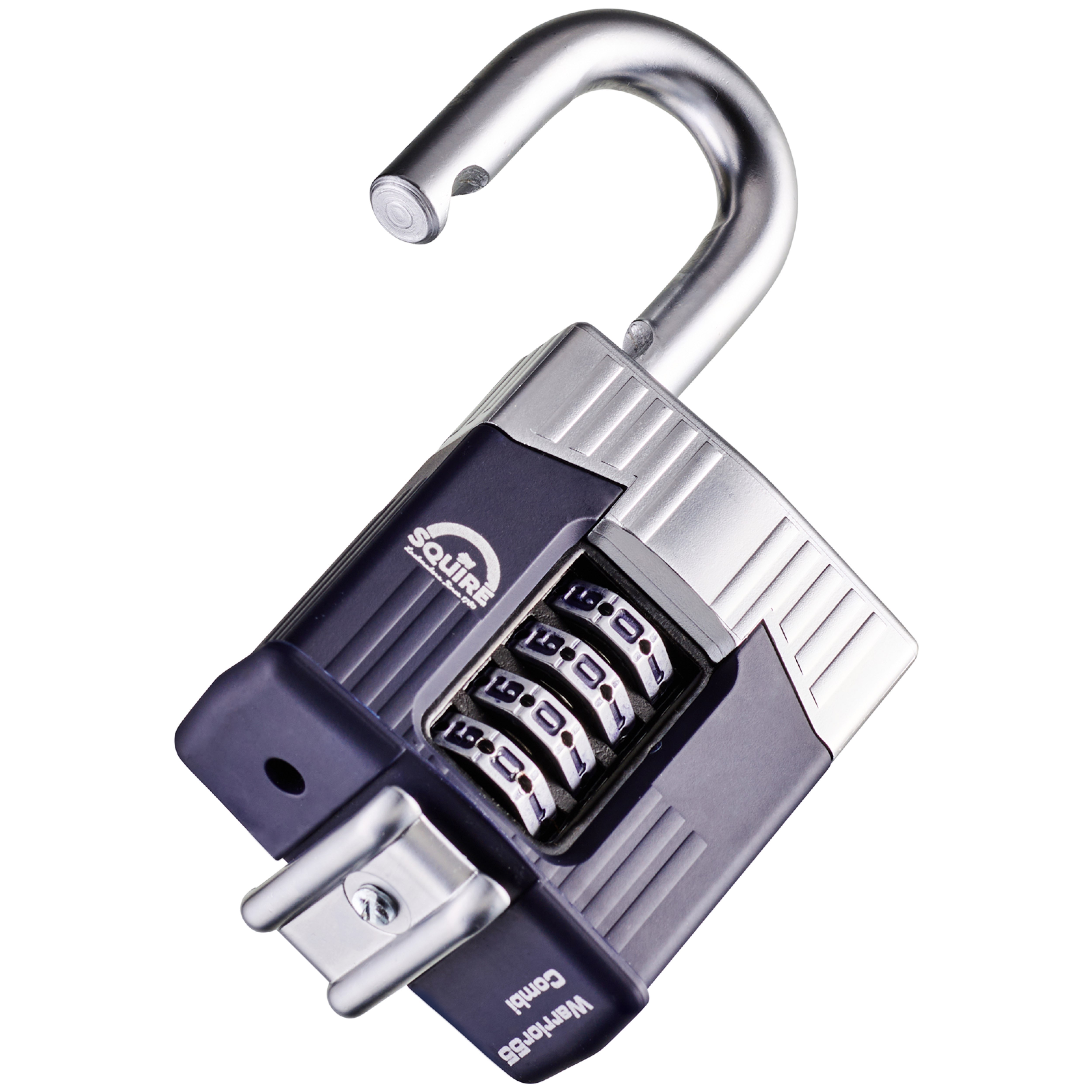 warrior-combi-55 Squire Padlock Steel Padlock, 10 mm Shackle, 55 mm Body
