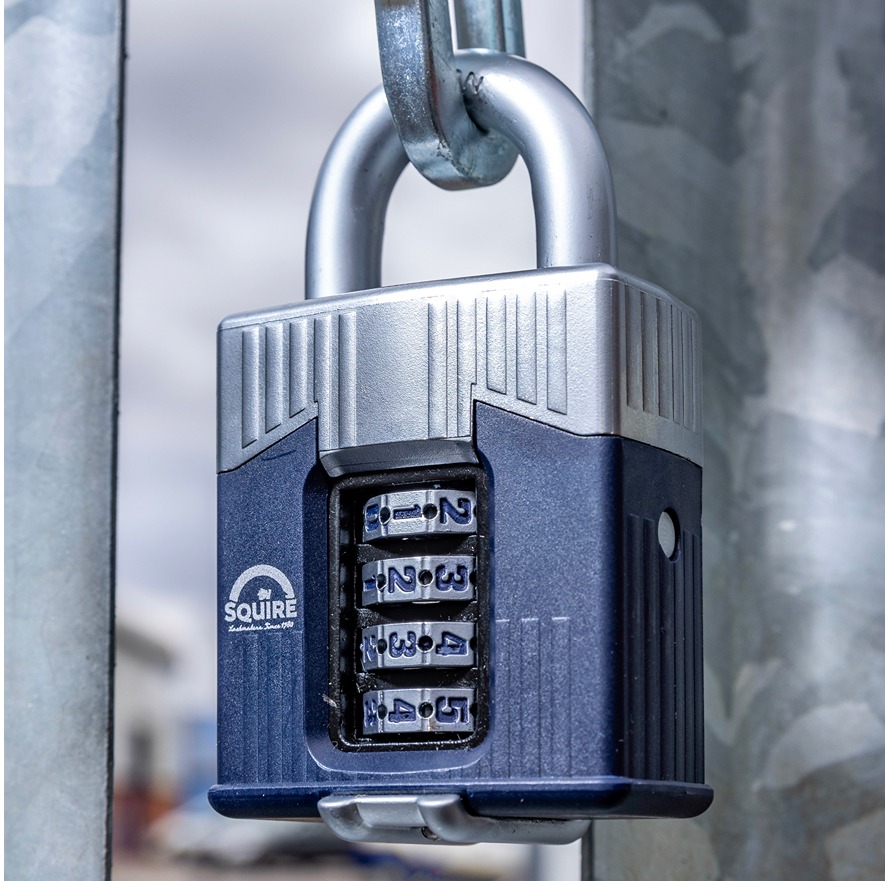 warrior-combi-55 Squire Padlock Steel Padlock, 10 mm Shackle, 55 mm Body