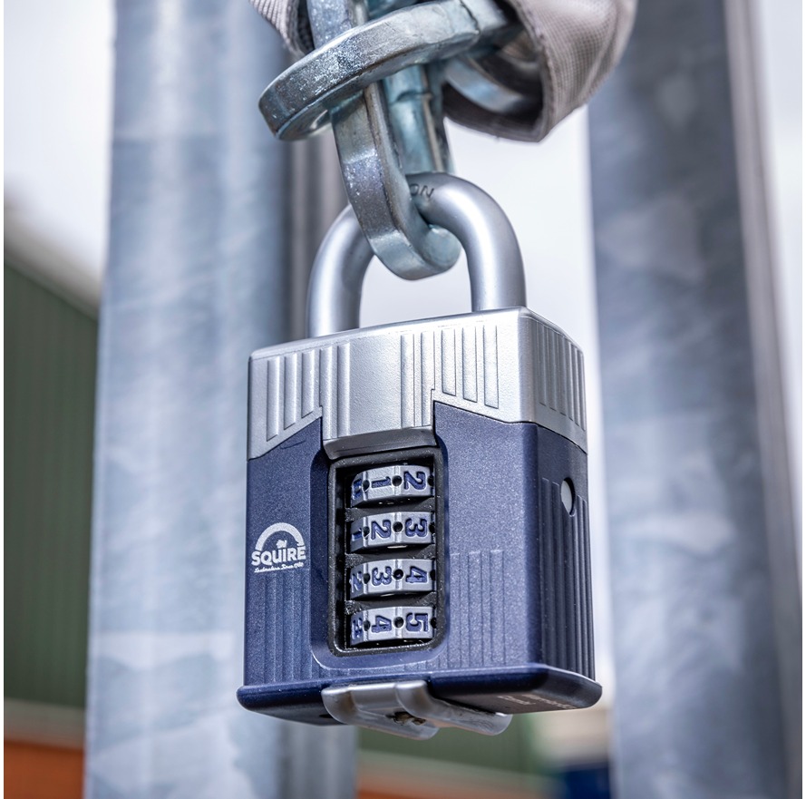 warrior-combi-55 Squire Padlock Steel Padlock, 10 mm Shackle, 55 mm Body