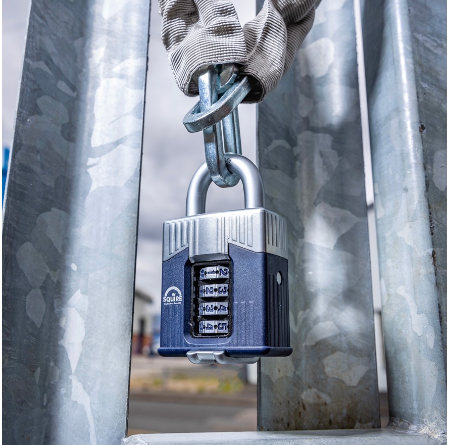 warrior-combi-55 Squire Padlock Steel Padlock, 10 mm Shackle, 55 mm Body