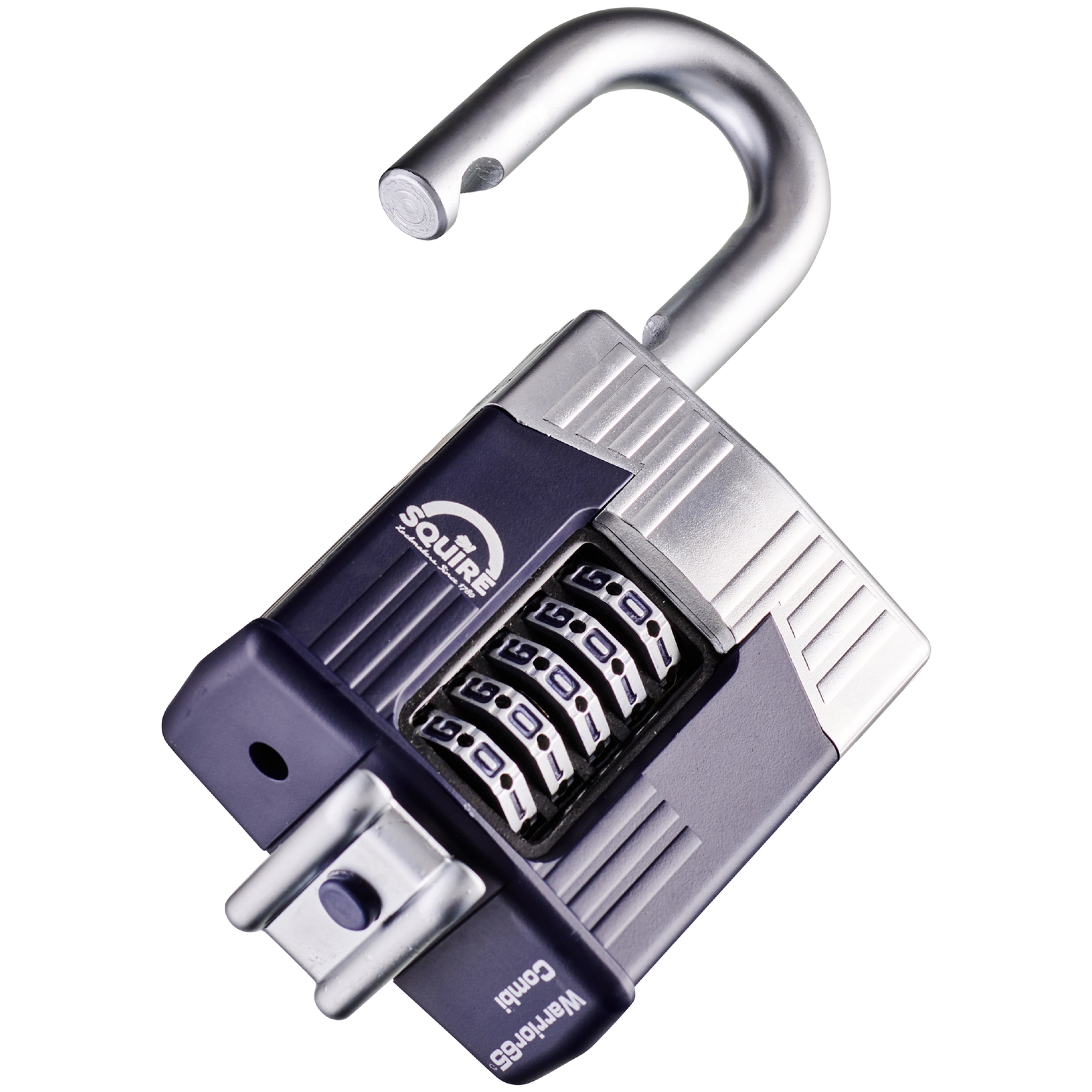 warrior-combi-65 Squire Padlock Steel Padlock, 12 mm Shackle, 65 mm Body