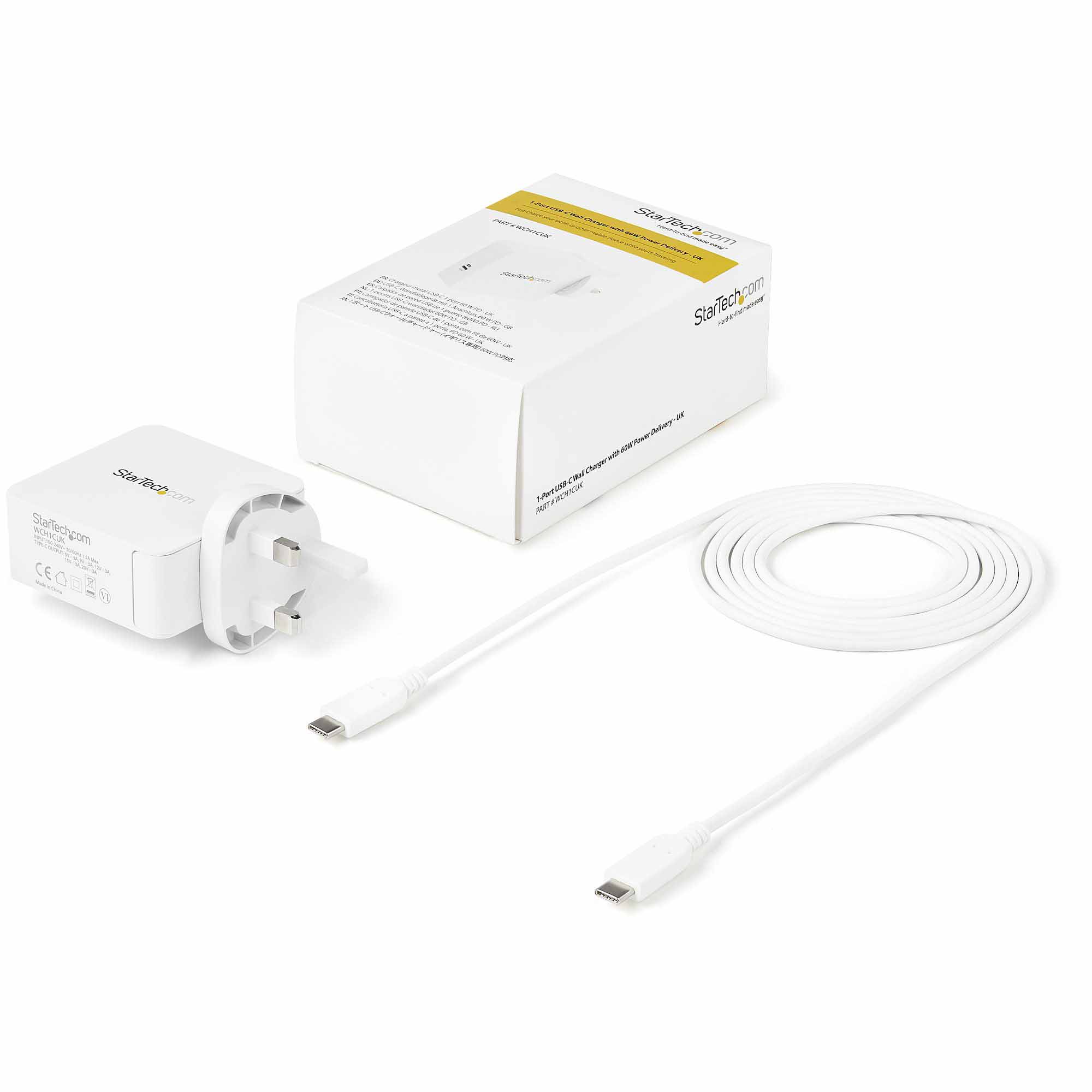 wch1cuk StarTech.com Wall Plate AC/DC Adapter, White