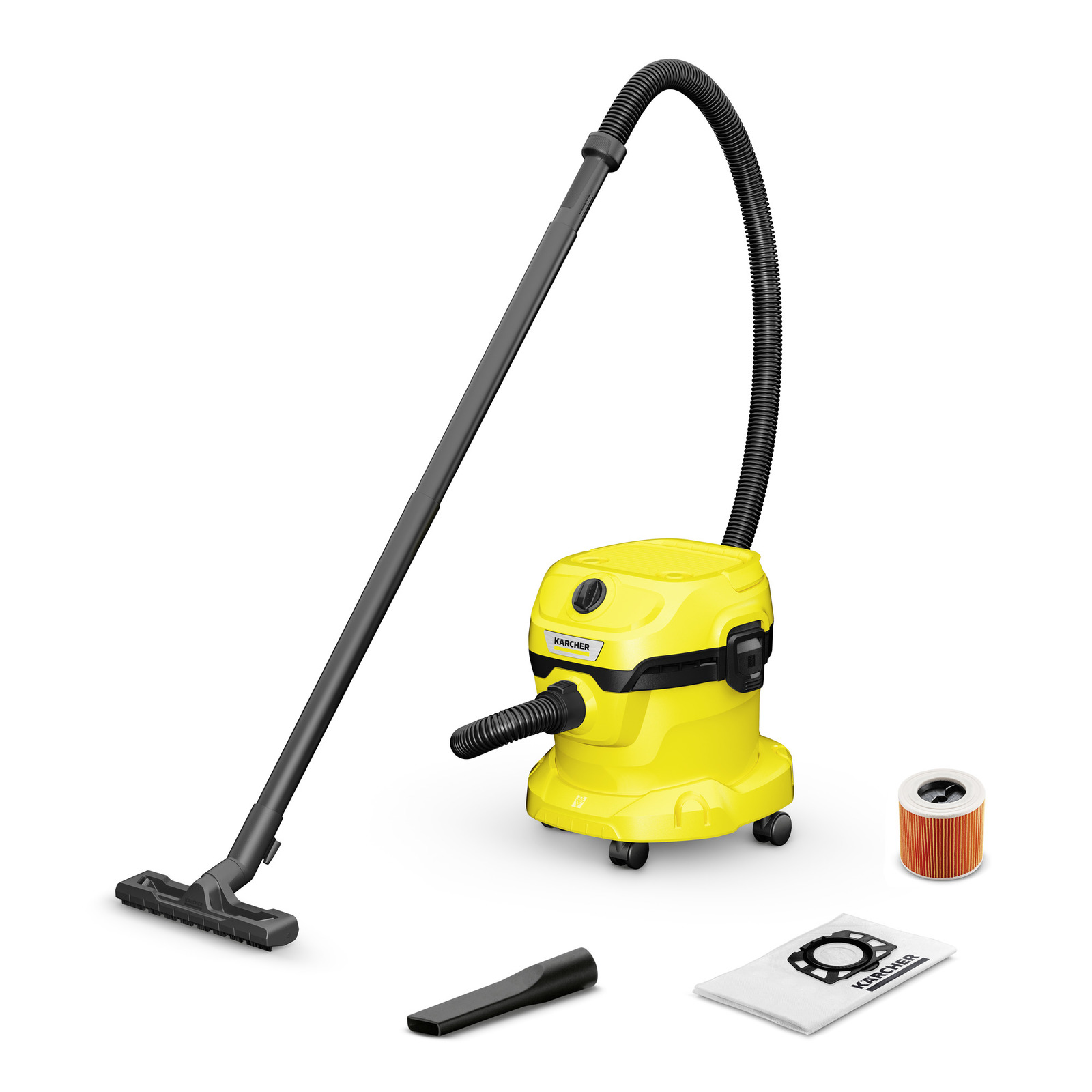 Karcher WD2 Cylinder Wet & Dry Vacuum Cleaner, 4 m Cable, 220V ac, 240 V ac, Type G - British 3-Pin