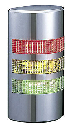 Patlite WE Series Clear Signal Tower Built In Audible Alarm, 3 Lights 24V ac/dc Vertical, Horizontal