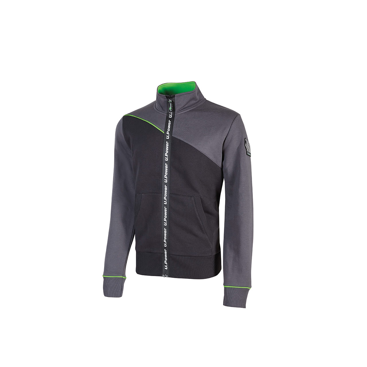 UPower URANUS Grey 35% Polyester, 65% Cotton Unisex Zip Hooded Sweatshirt 3XL