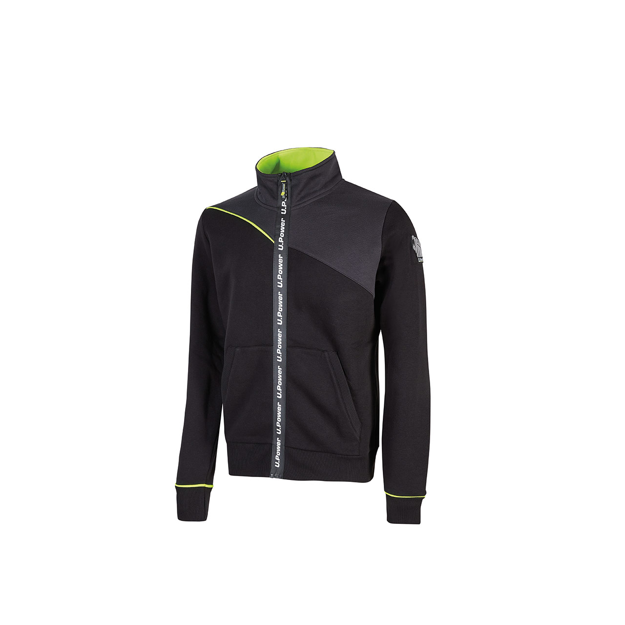 UPower URANUS Black 35% Polyester, 65% Cotton Unisex Zip Hooded Sweatshirt M
