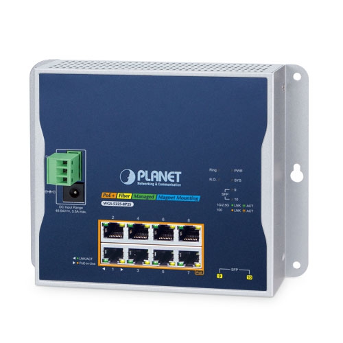 Planet WGS-5225-8P2S Managed Switch 8 Port RJ45 Power Over Ethernet