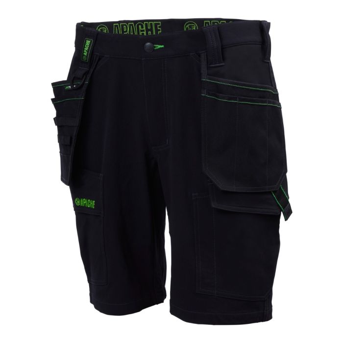 Apache Whistler Black 8% Elastane, 92% Nylon Work Shorts, 38 in
