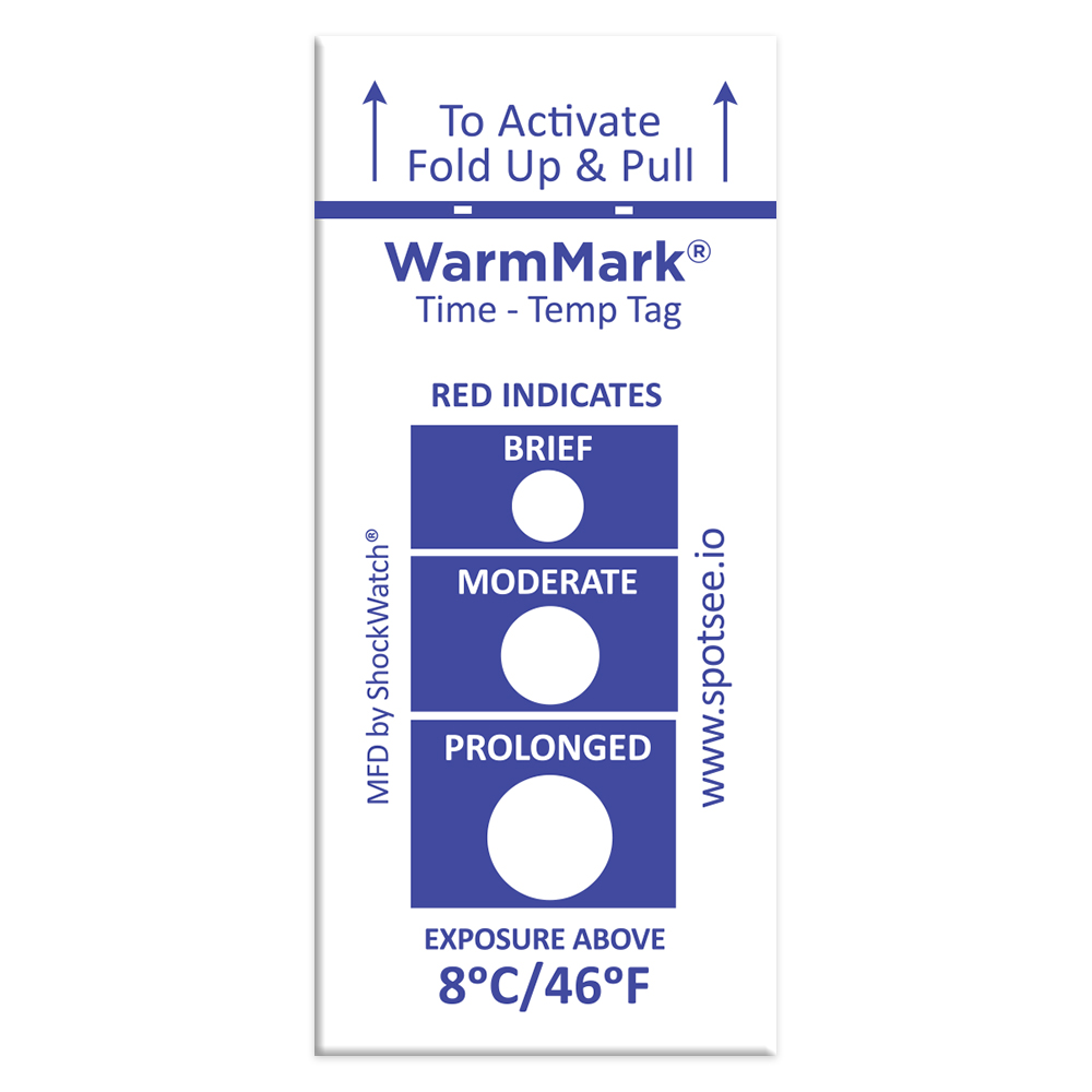 SpotSee Temperature Sensitive Label 8 °C to 37 °C 1 Levels
