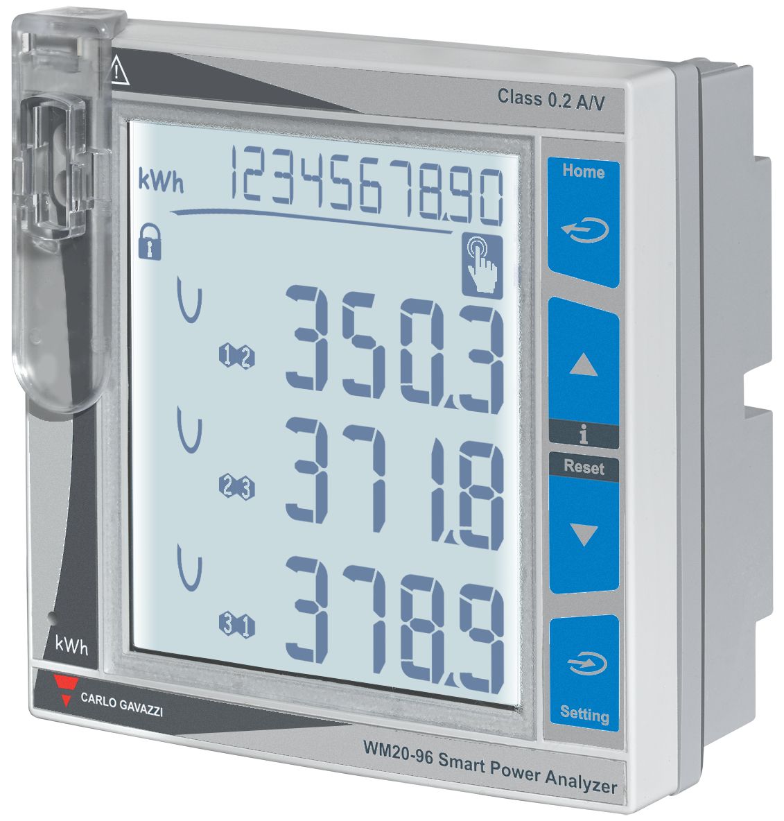 Carlo Gavazzi LCD Digital Panel Multifunction Meter for Power,  96 mm  x 96 mm