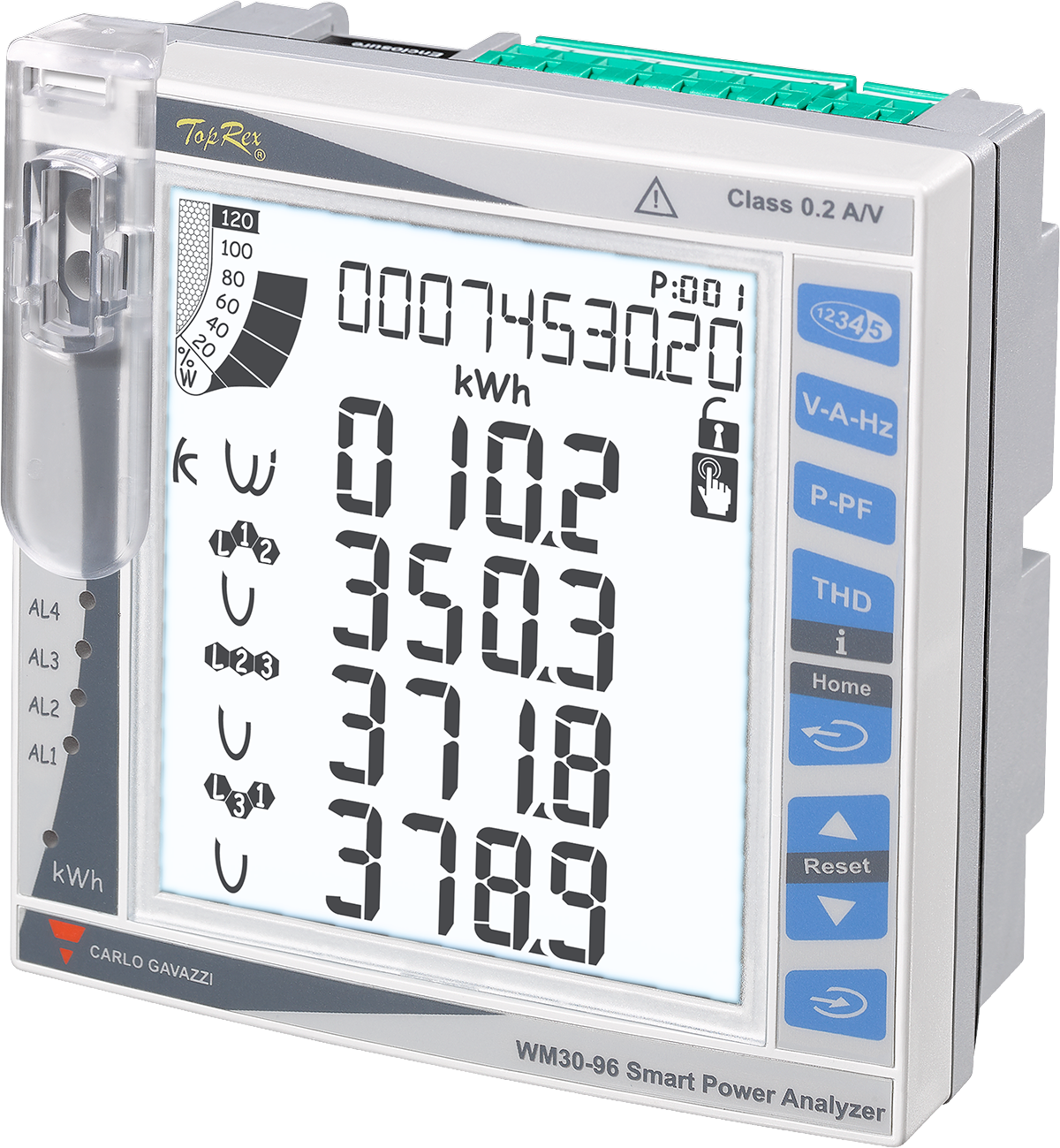 Carlo Gavazzi 3 Phase LCD Energy Meter Power Meter, Type Energy Meter