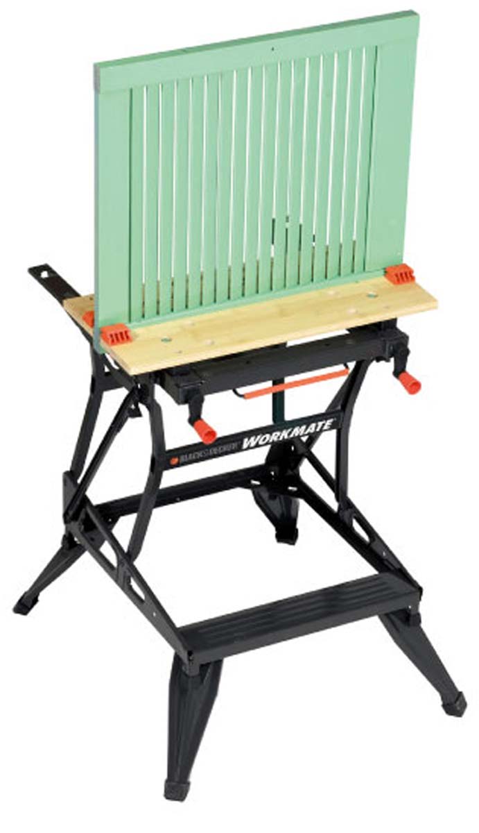 wm550-xj Black & Decker Portable Steel Workbench, 160kg Max Load Adjustable Height, 775 mm x 610mm