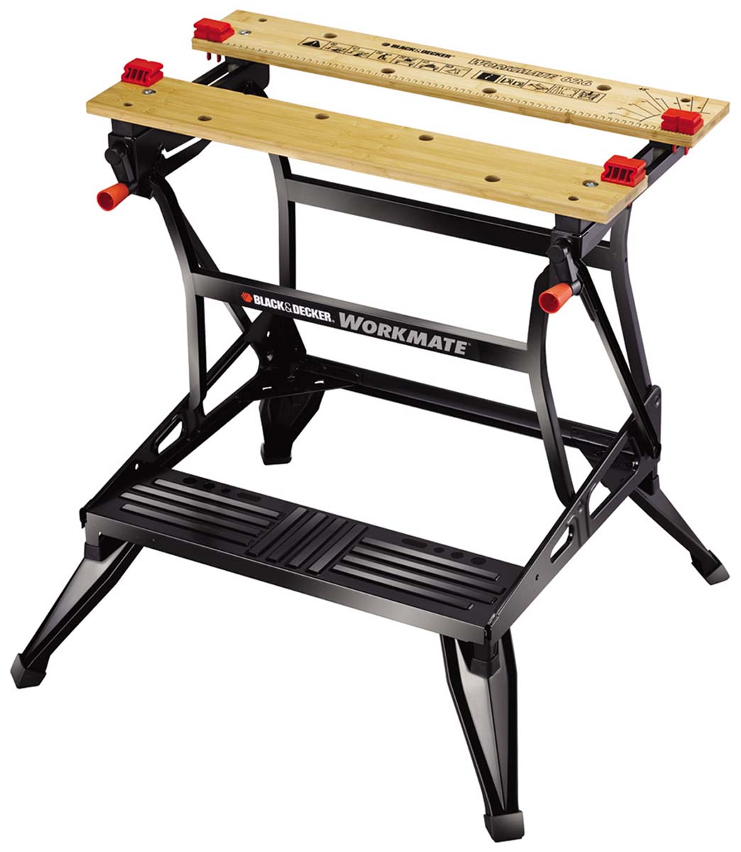 Black & Decker Portable Steel Workbench, 250kg Max Load Adjustable Height, 740 mm x 742mm x 200 mm
