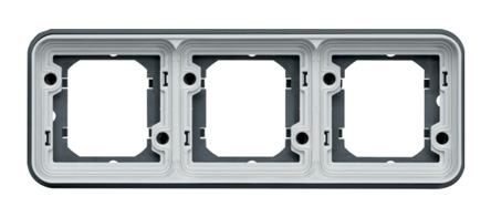 Hager WNA Grey Grey Polypropylene Back Box Mounting Frame, IP55, Surface Mount, 3 Gangs 83 mm 23mm 83 mm