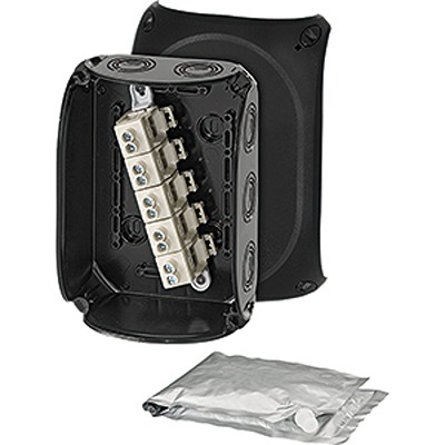HENSEL WP Series Black Polycarbonate Junction Box, IP68, 5 Terminals, 77 mm, 180mm 130 mm