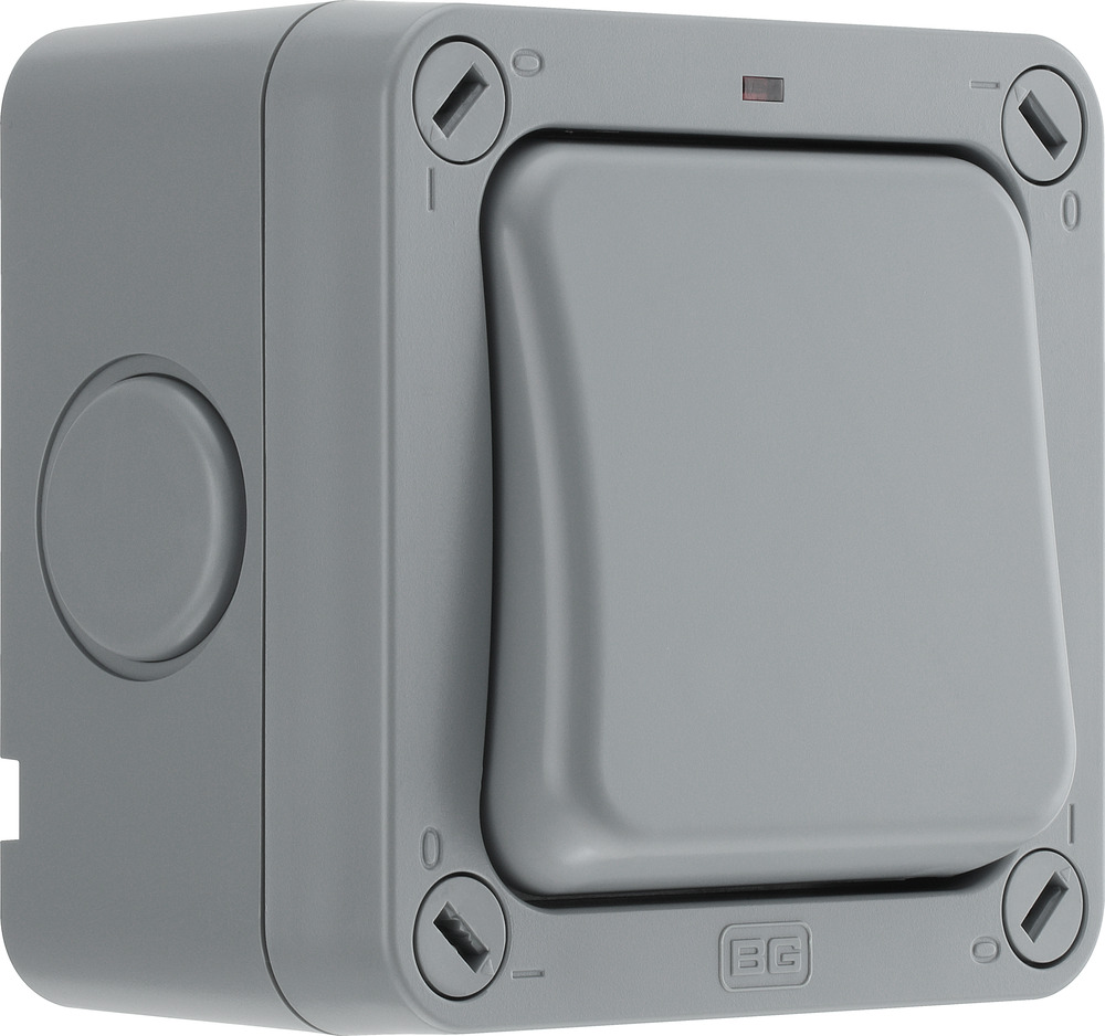 BG Electrical Grey, 2 Way Rocker, 1 Gang, Storm