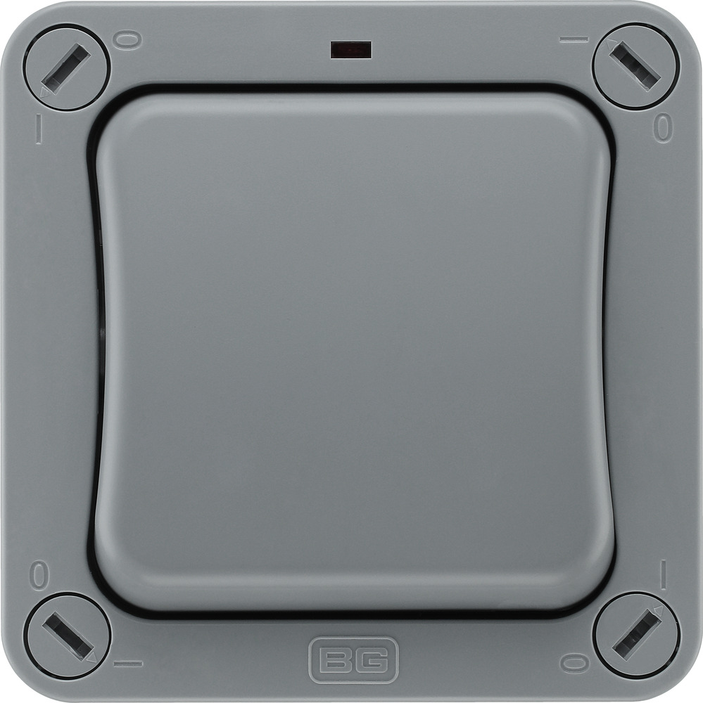 wp12-02 BG Electrical Grey, 2 Way Rocker, 1 Gang, Storm