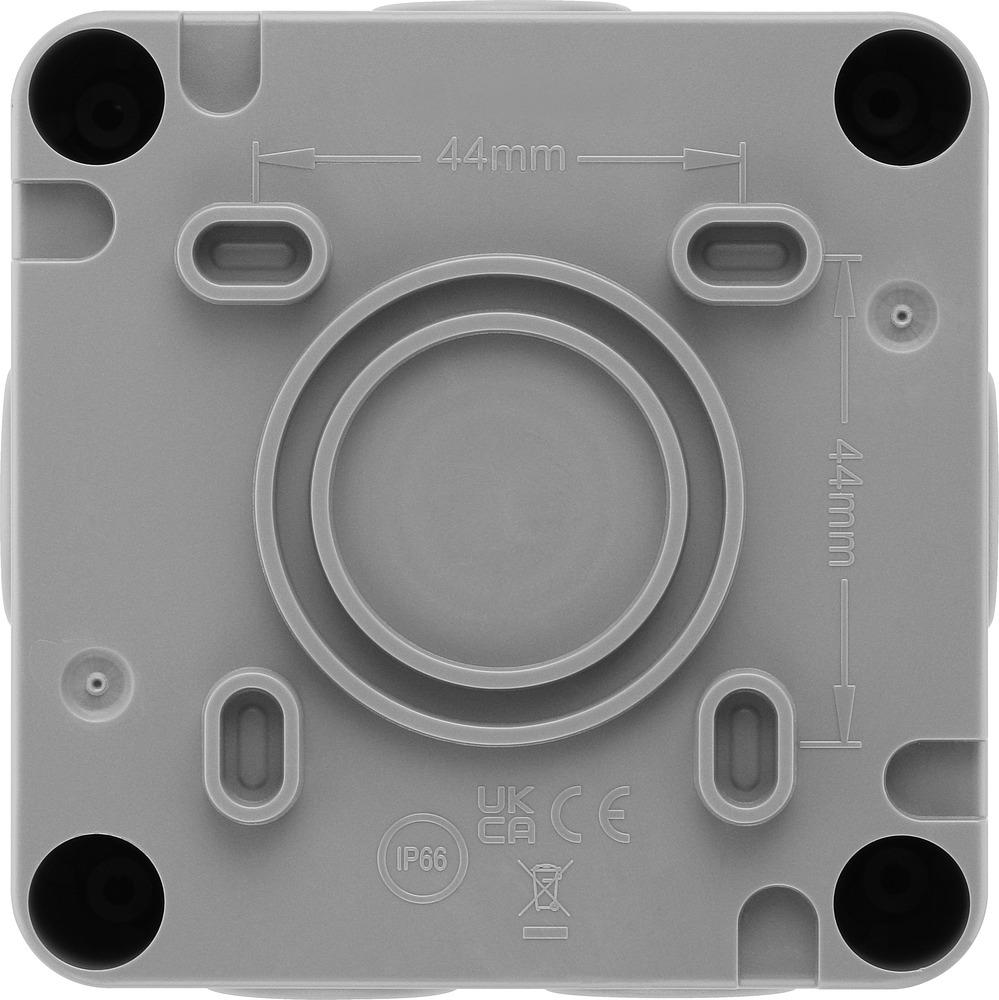 wp14-02 BG Electrical Grey, 2 Way Push Button, 1 Gang, Storm