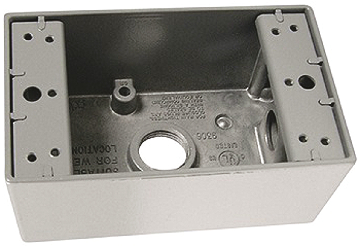 PASS & SEYMOUR Grey Brushed Aluminium Back Box, Screw Mount, 1 Gangs 117.6 mm 2.09in 118 mm