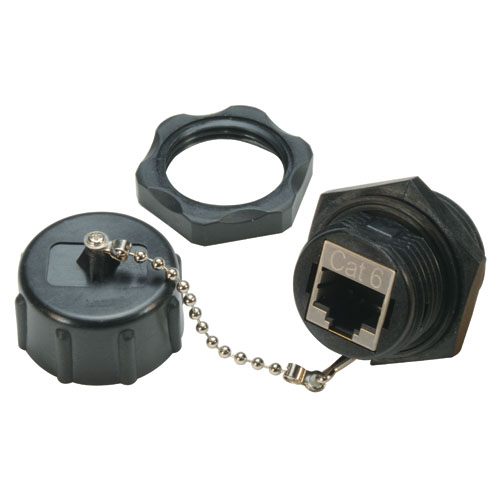 L-Com WPB Series 1 Port RJ45 Nickel Plated Brass Ethernet Coupler, Cat6
