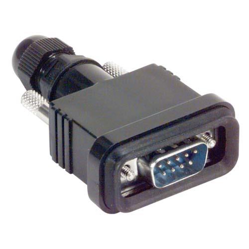 L-Com WPD Series Plastic Straight D-Sub Backshell, 9 Way Strain Relief