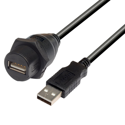 L-Com USB Cable, Male USB Type A to Male, USB 2.0 USB Type A, Black, 500 mm