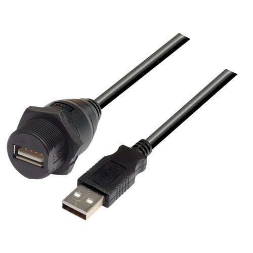 L-Com USB Cable, Male USB to Male, USB 2.0 USB Type A, Black, 3 m