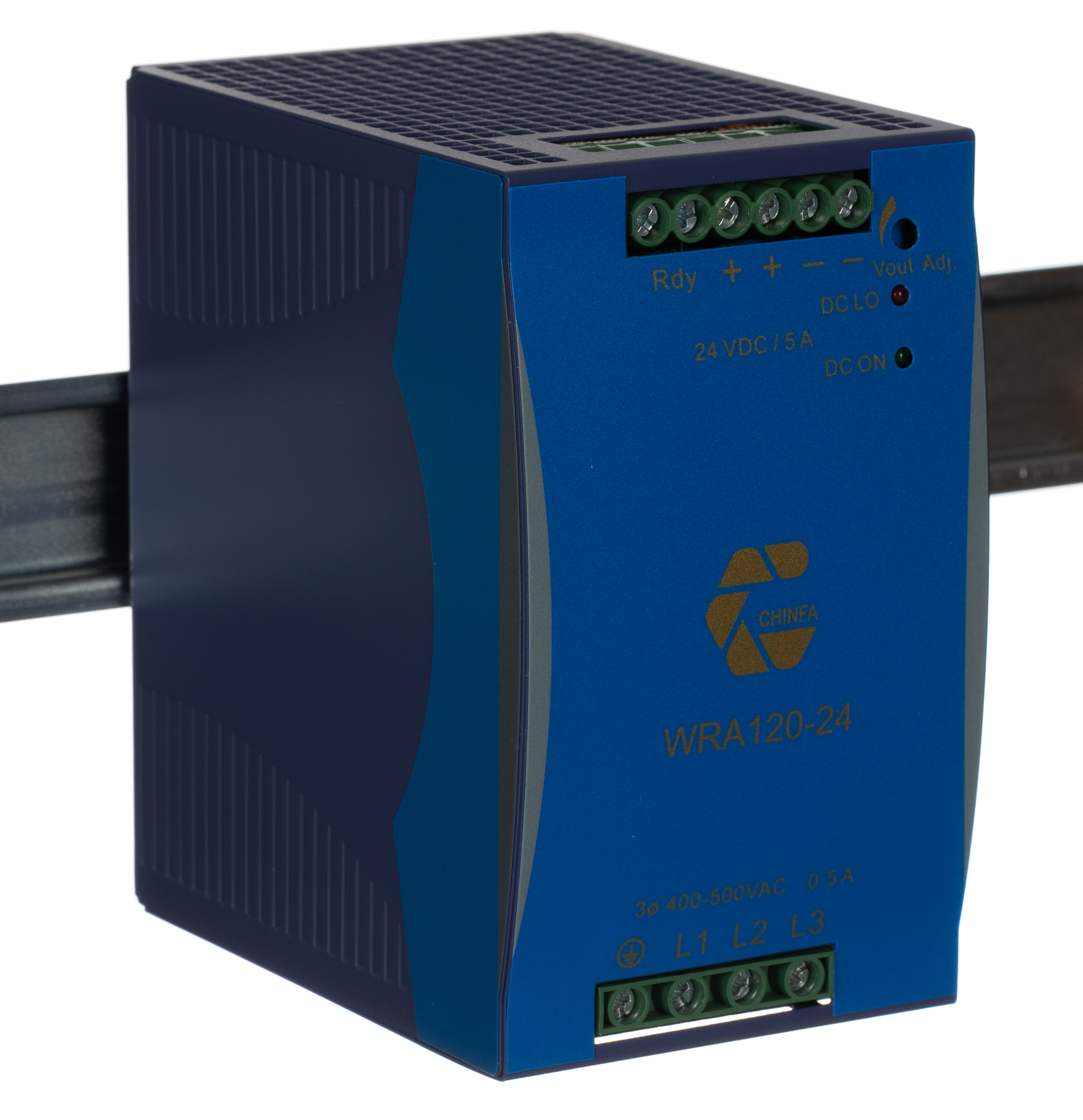 Chinfa WRA 120 Switched Mode DIN Rail Power Supply 400V ac AC Input 24V dc, 5 A Output DC 120 W