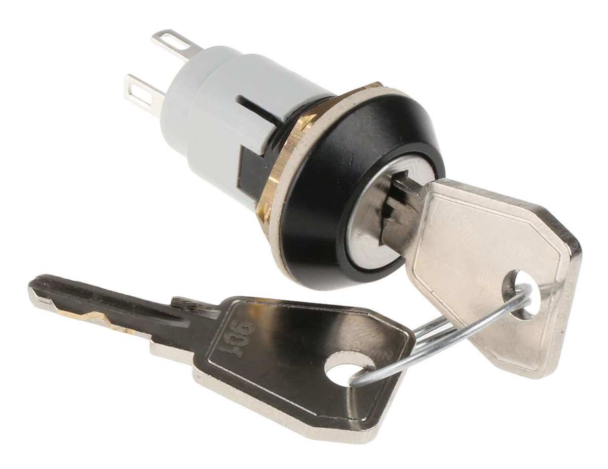 Lorlin IP67 Key Switch, SPDT, 5A 2-Way Common-Key