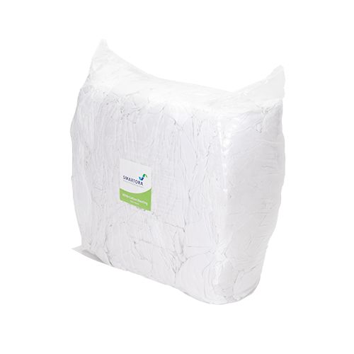 Smartora Premium Sheeting Rags 10Kg White Cotton Wipe for General Purpose, Dry Use, Bag of 10 Per Pack, Repeat Use