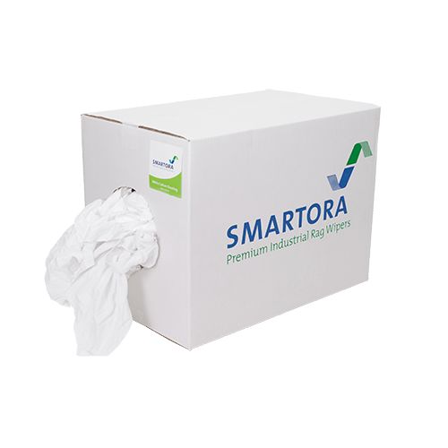 Smartora Premium Sheeting Rags 4Kg White Cotton Wipe for General Purpose, Dry Use, Dispenser Box of 4 Per Pack, Repeat