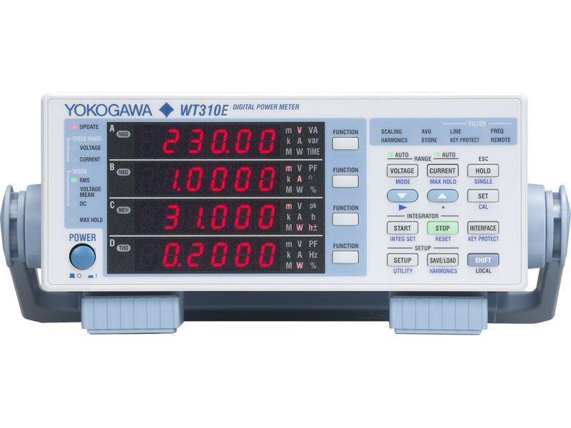 Yokogawa WT310E-Q-C2/DA4 Power Meter, 12 kW max, 40 A max, 600 V dc max