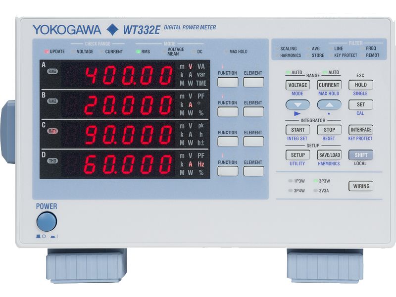 Yokogawa WT332E-Q-C1/EX1/C7 Power Meter, 12 kW max, 40 A max, 600 V dc max