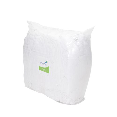 Smartora Premium Towelling Rags 8Kg White Wipe for General Purpose, Dry Use, Bag of 8 Per Pack, Repeat Use