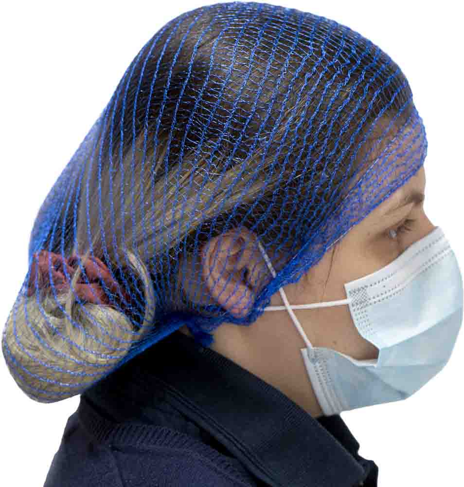 wwe00c51sb Hairtite Blue for Food and Industrial Applications Use Disposable Hair Net Polypropylene, 550 mm, 100 Per Pack per