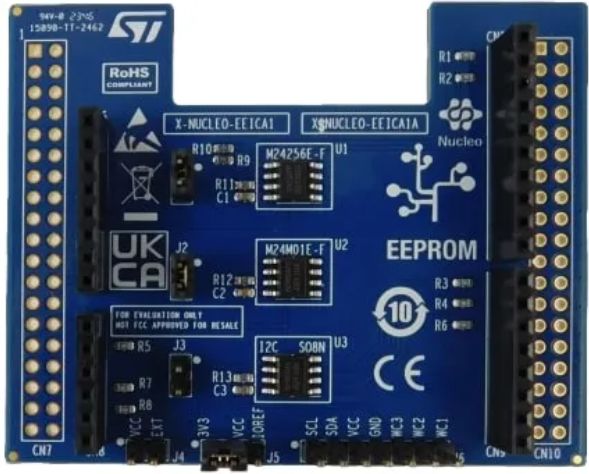 STMicroelectronics Standard I2C EEPROM Memory Expansion Board Based On M24256E-F and M24M01E-F Series for STM32 Nucleo