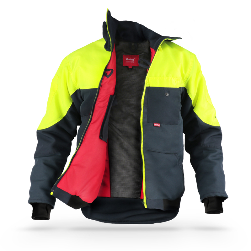 Flexitog X28B Grey, Yellow, Cold Protection Jacket Opti S80 Coil Zipper, M 1 EA