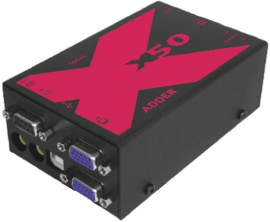 Adder 1 Port VGA over Catx 3.5 mm Stereo Extender Pair 50 m, 1920 x 1200 pixel Maximum Resolution