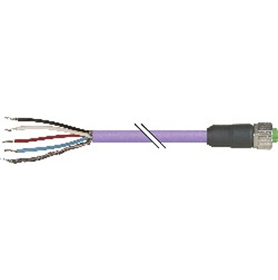 B&R Male 5 way M12 to Female 5 way Unterminated Actuator/Sensor Cable, 5 m